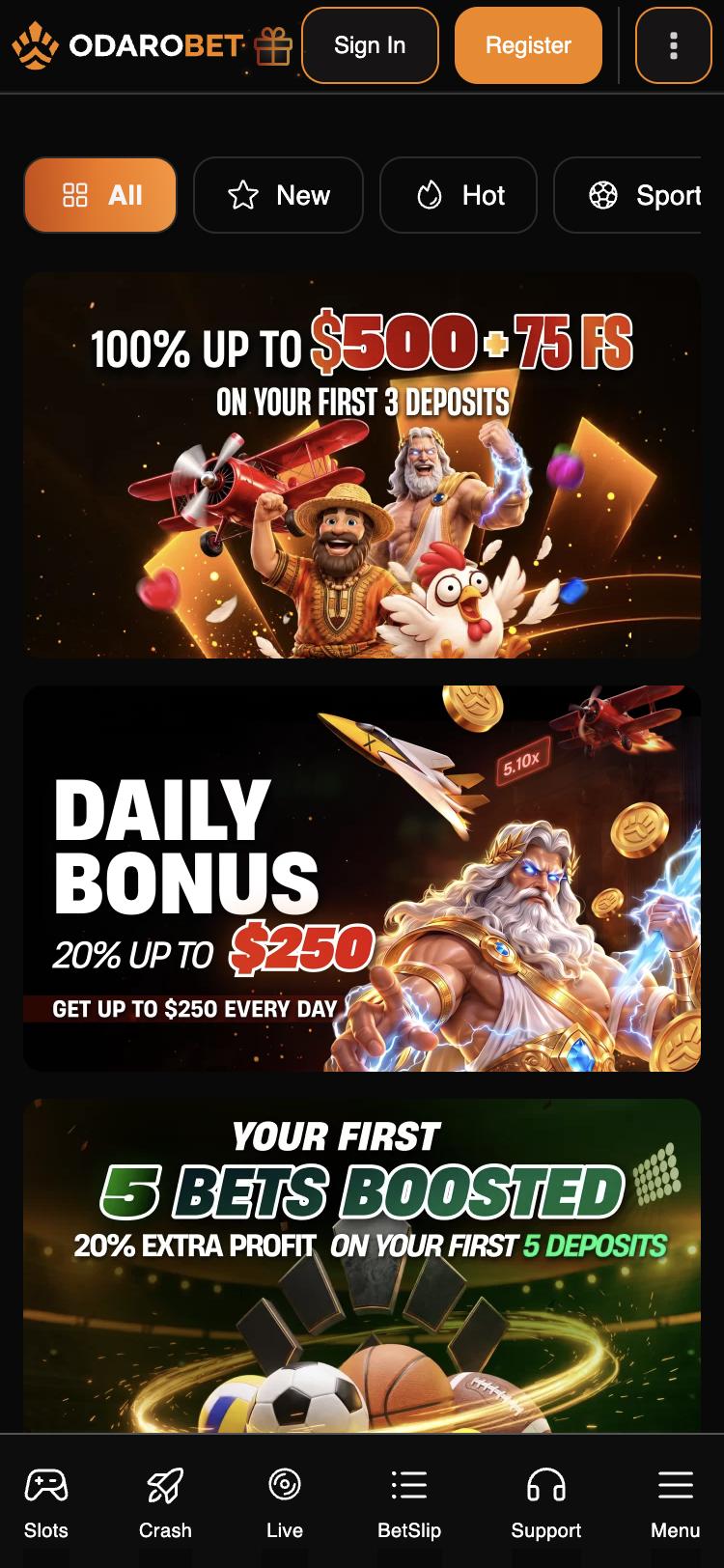 Promotions (mobile) with Alvard's custom CSS