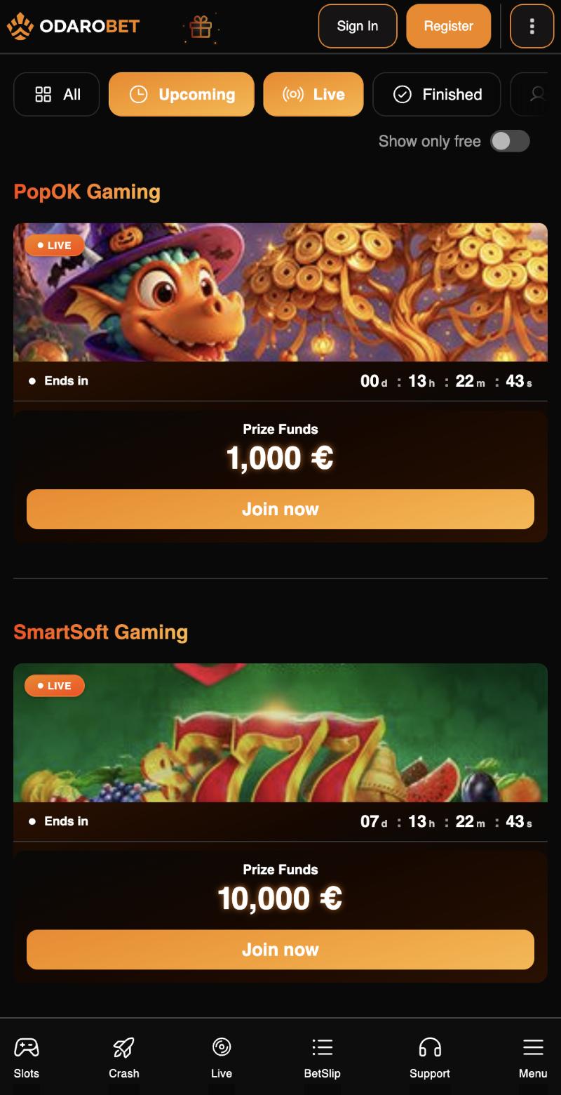 Tournaments (mobile) with Alvard's custom CSS